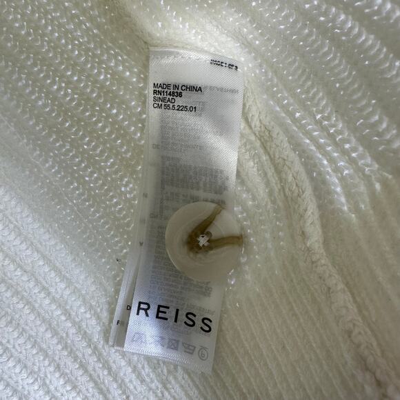 Reiss Sinead Knitted Halter Neck Top With Linen in Ivory Size Small - Picture 4 of 8